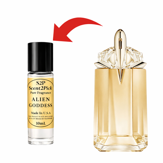 Alien Goddess Inspired Roll-On Fragrance Oil 10ml – Alcohol-Free Long-Lasting Women's Coconut Water, Bergamot & Cashmeran