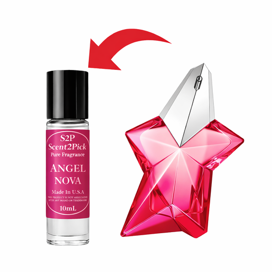 Angel Nova Inspired Roll-On Fragrance Oil 10ml – Alcohol-Free Long-Lasting Women's Raspberry, Lychee & Damask Rose