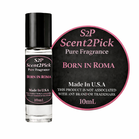 Born In Roma Inspired Roll-On Fragrance Oil 10ml – Alcohol-Free Long-Lasting Men's Ginger, Sage & Salt