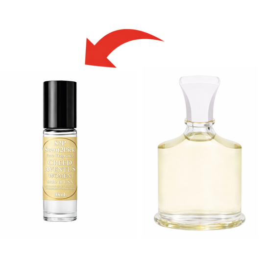 Creed Aventus Women Inspired Roll-On Fragrance Oil 10ml – Alcohol-Free Long-Lasting Women's Green Apple, Bergamot & Pink Pepper