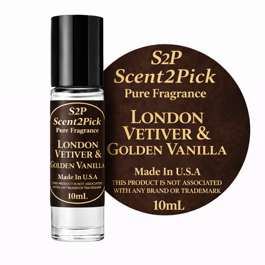 London Vetiver & Golden Vanilla Inspired Roll-On Fragrance Oil 10ml – Alcohol-Free Long-Lasting Cardamom, Grapefruit & Lavender