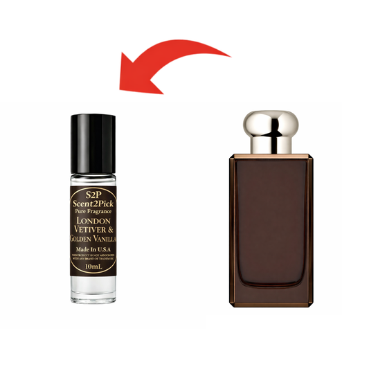 London Vetiver & Golden Vanilla Inspired Roll-On Fragrance Oil 10ml – Alcohol-Free Long-Lasting Cardamom, Grapefruit & Lavender