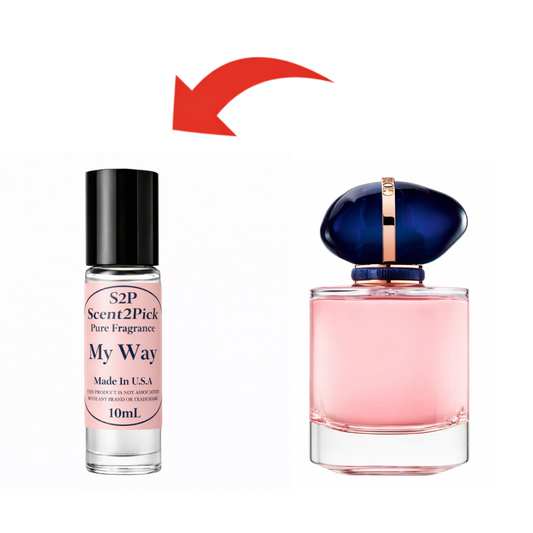 My Way Inspired Roll-On Fragrance Oil 10ml – Alcohol-Free Long-Lasting Women's Bergamot, Tuberose & White Musk