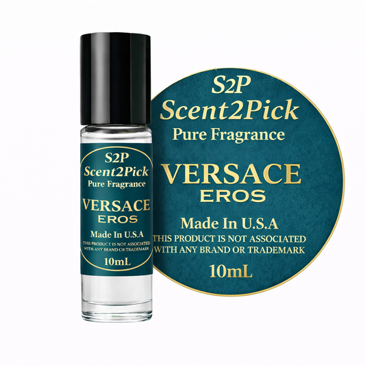 Versace Eros Inspired Roll-On Fragrance Oil 10ml – Alcohol-Free Long-Lasting Men's Mint, Green Apple & Ambroxan
