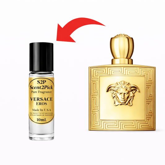 Versace Eros Inspired Roll-On Fragrance Oil 10ml – Alcohol-Free Long-Lasting Women's Sandalwood, Ambrox & Musk
