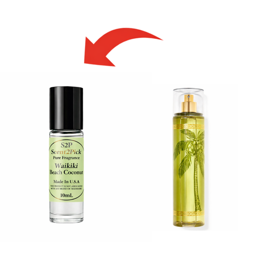Waikiki Beach Coconut Inspired Roll-On Fragrance Oil 10ml – Alcohol-Free Long-Lasting Vanilla, Warm Woods & Soft Musk