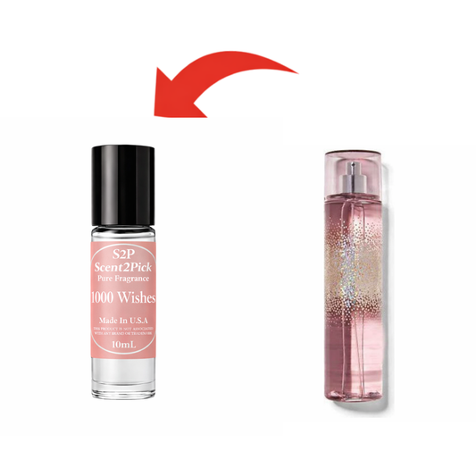 1000 Wishes Inspired Roll-On Fragrance Oil 10ml – Alcohol-Free Long-Lasting Women's Sparkling Champagne, Star Fruit & Quince